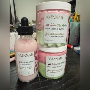 Aminnah Water My Melons Exfoliant & Butter Set - Pink and Green